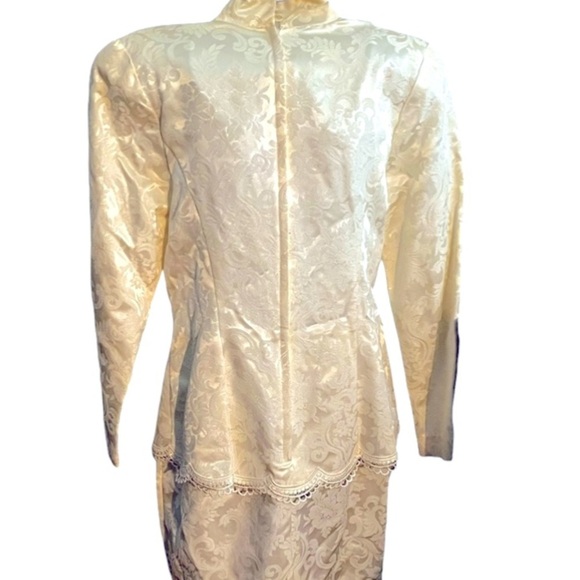 Jessica McClintock Bridal Satin CACHET Holiday Victorian Dress Suit Sz 10 Women - Picture 3 of 12